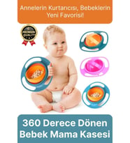 Özel Seri Kolay Temizlenir Dayanıklı Bpa İçermez 360 Derece Dönen Dökülmeyen Bebek Mama Kasesi
