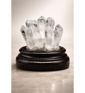 Kristal Kuvars Doğal Taş Standlı Ham Parça – 10 × 10 cm  478 gr