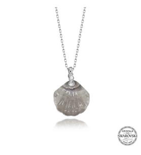 Swarovski Crystal Taşlı Deniz Kabuğu Gümüş Kadın Kolye