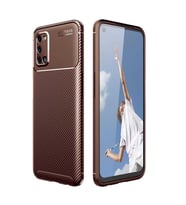 Oppo Reno A52 Kılıf Esnek Soft Karbon Tasarım Legion Serisi (Kahverengi)