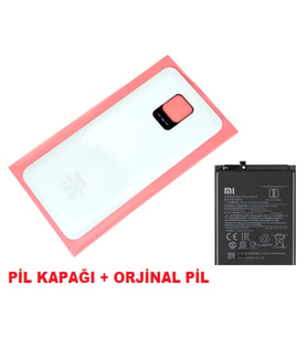 Xiaomi Redmi NOTE 9 PRO Arka Kapak Batarya Kapağı + PİL (CAM) BEYAZ