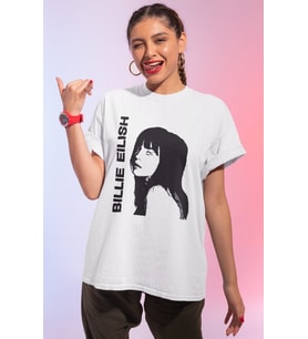 Billie Eilish Baskılı Unisex Oversize Şarkıcı Tişört