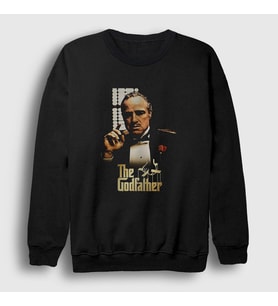 Presmono Unisex Siyah Marlon Film Baba The Godfather Sweatshirt 252081tt