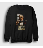 Presmono Unisex Siyah Marlon Film Baba The Godfather Sweatshirt 252081tt
