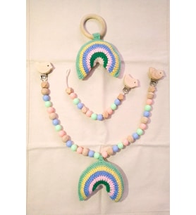 Handmade Diş Kaşıyıcı Ahşap Puset Oyuncağı Ahşap Emzik Zinciri, Emzik Tutucu  (Standart)