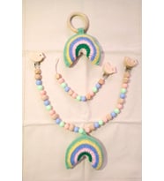 Handmade Diş Kaşıyıcı Ahşap Puset Oyuncağı Ahşap Emzik Zinciri, Emzik Tutucu  (Standart)