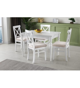 Cunda Alaçatı Ahşap Masası Sandalye Takımı 70x110