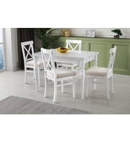 Cunda Alaçatı Ahşap Masası Sandalye Takımı 70x110