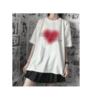 Y2K Harajuku Kalp T-shirt (Beyaz)