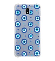 PrintiFy Samsung Galaxy J7 Pro Uyumlu Nazar Boncuğu 1 Baskılı Şeffaf Köşe Korumalı Antişok Kılıf