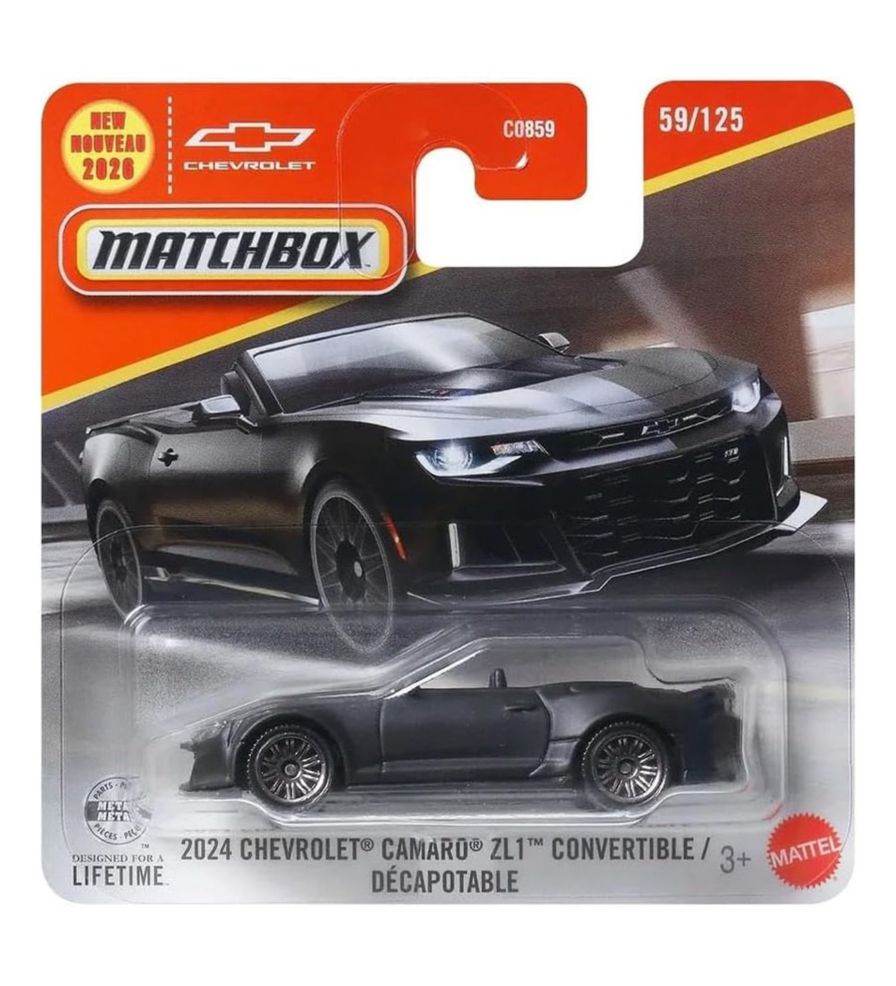 Matchbox 2024 Chevrolet Camaro ZL-1 Convertible - Mat Siyah (1/64