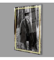 Atatürk Dikey Cam Tablo Hediyelik Büyük Tablo Ev Ofis Dekoru