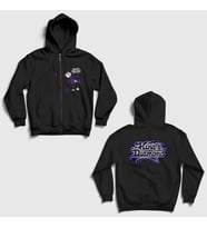 Presmono Unisex Siyah Them King Diamond Sırt Baskılı Fermuarlı Kapüşonlu Sweatshirt 556041tt