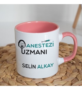 Kişiye Özel İsim Baskılı Anestezi Uzmanı Kupa Bardak Çift Taraflı Kupa Baskı