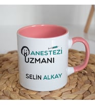 Kişiye Özel İsim Baskılı Anestezi Uzmanı Kupa Bardak Çift Taraflı Kupa Baskı