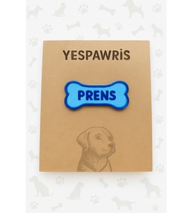 Prens Köpek Arması - Bandana, Kıyafet ve Çantalar İçin Şık ve Zarif Ütüyle Yapışan Arma (Mavi)