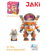 Jaki Space Quest Serisi Turuncu Astronot-JK9108(497 Parça) Oyuncak Yapım Seti