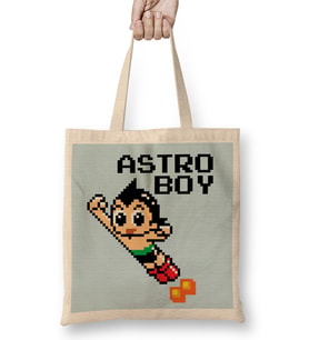 Astro Boy Pixel Character Bez Çanta Uzun Saplı