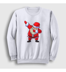 Presmono Unisex Beyaz Dabbing Noel Baba Santa Claus Yılbaşı Sweatshirt 269283tt (Beyaz)