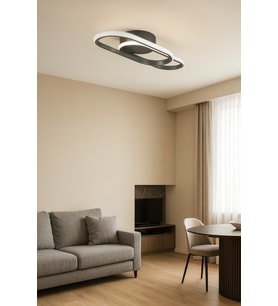 Modern gri renkli 2'li LED avize, şık ve aydınlatıcı tasarım