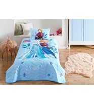 Disney Frozen Flower Power CPP Standart Pamuk-Polyester Nevresim Takımı, Mavi, Tek Kişilik