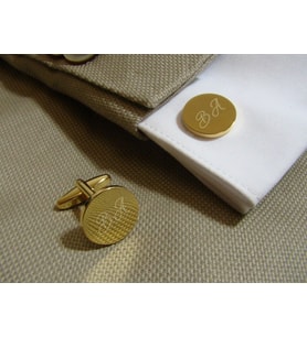 Kişiye Özel 925 Ayar Gümüş Baş Harfler Kol Düğmesi (Gold)