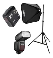 Godox TT685II-C Canon Flaş Full Set (Tepe Flaş + X2T-C Tetikleyici + Işık Ayağı + 40x40 Softbox)