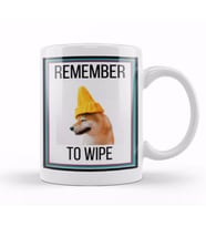 CUTE Dog Lover Gift REMEMBER TO WIPE Kupa Bardak Porselen