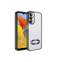 Samsung Galaxy M14 Uyumlu Kılıf Kamera Korumalı Logo Gösteren Zore Omega Kapak (Siyah)