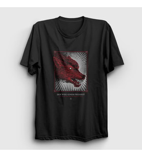 Presmono Unisex Siyah Wolf Der Weg Einer Freiheit T-Shirt 389783tt