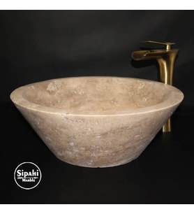 Sipahi Marble Noche Traverten V Model Çanak Lavabo