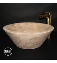 Sipahi Marble Noche Traverten V Model Çanak Lavabo