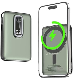 Lexroo Magnetic Power Bank 5000 mAh Kablosuz Hızlı Şarj LED Gösterge Ekran MagSafe Uyumlu 22.5W PD