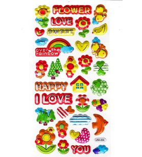 Sticker Kabartmalı Stiker Defter, Planlayıcı Etiket (limlra-004)-17x9cm- Çiçek Flower