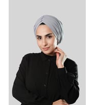 Gri Drapeli Salaş Tesettür Bone Sandy Büzgülü 2315_15