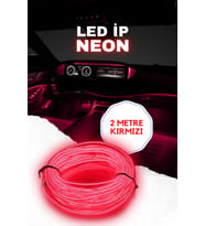 Araç Içi Kırmızı Neon Ledi Ip Led Torpido Ledi 2 Metre Neon Led