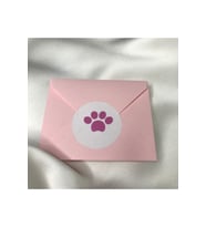 Pembe Pati Yuvarlak Mat Etiket Pink Paw Sticker Pet Hayvan 4 Cm - 40 Adet