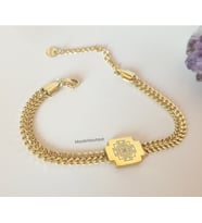 Sri Yantra Başarı,Mutluluk Sayı Sekanslı Bileklik (Gold)