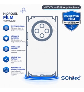 SChitec VIVO T4 Uyumlu Fullbody Arka Kaplama Hidrojel Koruyucu Film