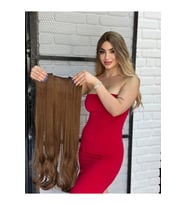 PerukAvm Luxury Geniş Dalgalı Yarımay+2 yan Çıtçıt Açıkkumral Renk