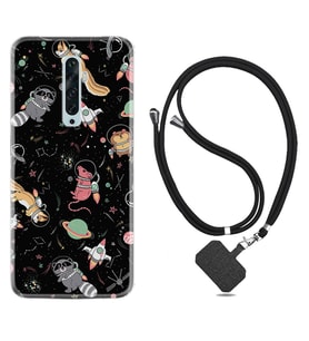 Oppo Reno 2Z 4 Lite 4 Pro 5 6 7 A31 Kılıf Boyun Askılı Silikon Planet Animals 1771