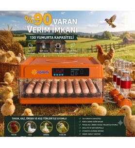 Tam Otomatik Kuluçka Makinesi 130 Yumurta Kapasiteli Akıllı Isı Ve Nem Kontrolü Otomatik Yumurta