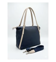 Bej Orijinal 3 Bolmeli Genis Askili Kadin Omuz Cantasi Buyuk Boy 43*30 cm 6037