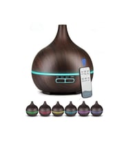 Hava Nemlendirici 7 Led Işıklı Aromatik Oda Kokusu 550 Ml Kahve Aroma Difüzörü Buhar (Koyu Kahverengi )