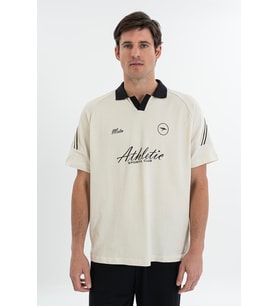 Maraton Erkek Polo Yaka Bej T-shirt