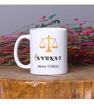 Avukata Hediye Avukat Temalı Kişiye Özel İsimli Kupa Bardak (Beyaz)