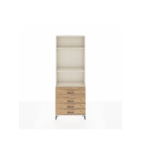 Arges Dolap 3 Raflı 4 Çekmeceli 88x30x243 Aytaşı-Çam