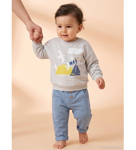 Civil Baby Kuş Baskılı 6-18 Ay Takım - Gri