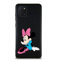 Samsung Galaxy Note 10 Lite Soft Premier Kapak Minnie Mouse-E Tasarımlı Silikon Kılıf - Siyah (Şeffaf)