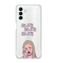 Samsung Galaxy A04S Uyumlu Blah Blah Blah Mean Girls Desenli Şeffaf Telefon Kılıfı